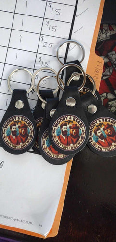 Woody and Bears Leather Keychain