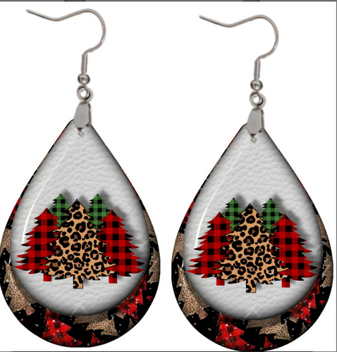 Christmas Tree teardrop earrings