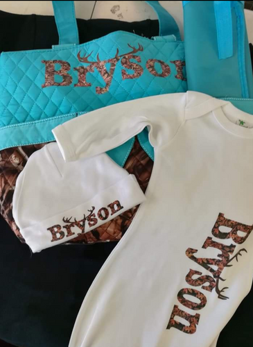 Personalized Baby Gown and cap