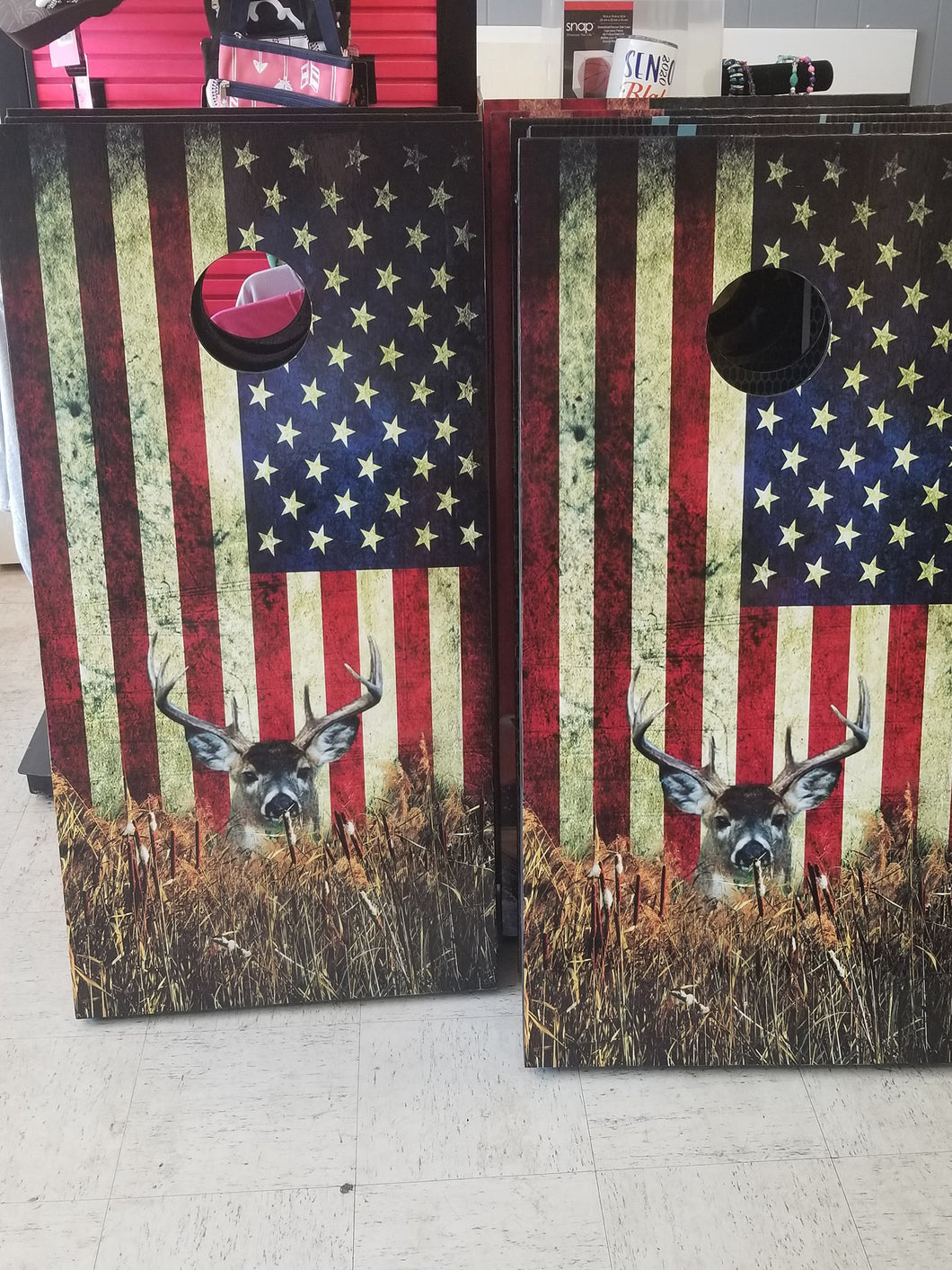Hunting Deer  cornhole skins