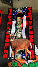 Pipeliner Deer American Flag Cornhole Skins