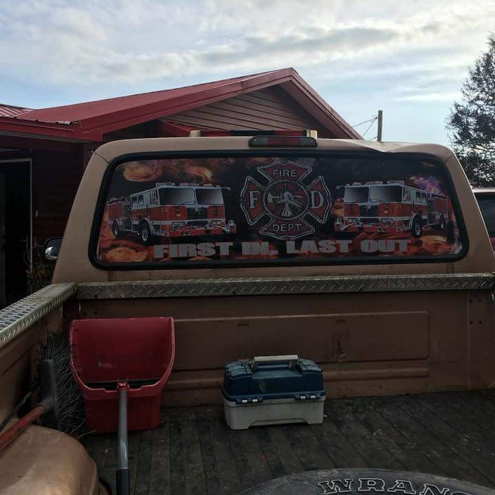 Fire Fighter Back Glass One Way Perforated