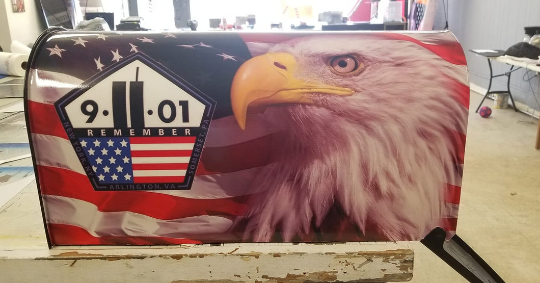 9/11 American Flag and Eagle Mailbox