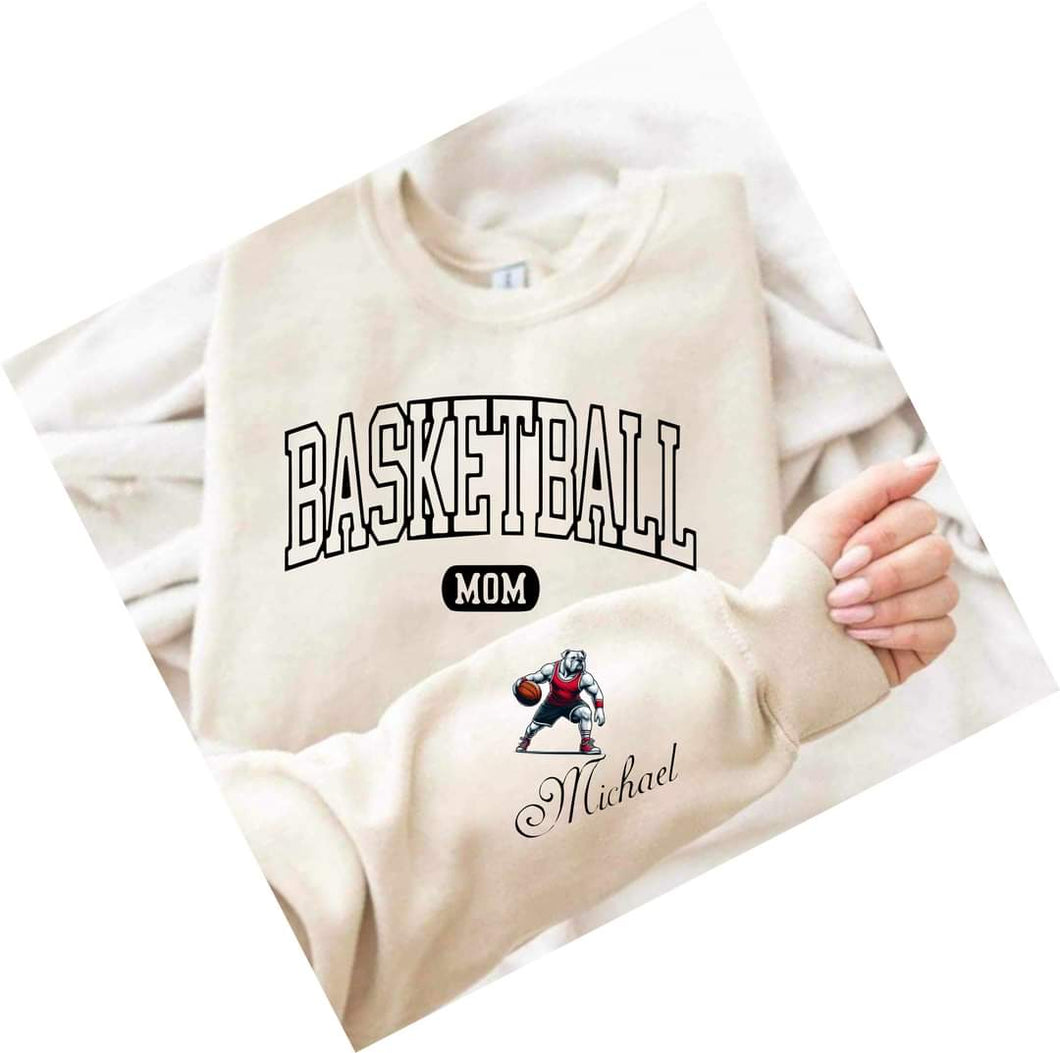 Basketball Mom shirt bulldog sleeve