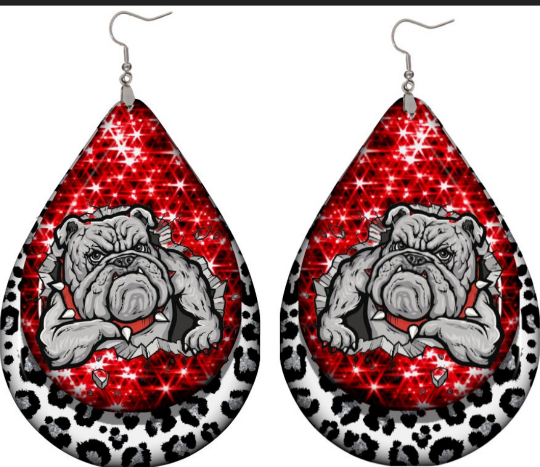 Bulldog busting out teardrop earrings