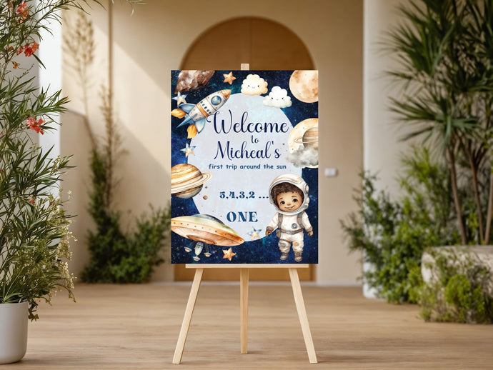 Space Astronaut  Birthday Party Welcome Sign