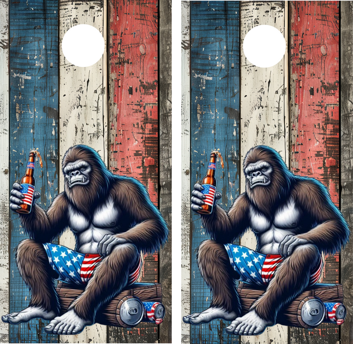 Patriotic Sasquatch Cornhole