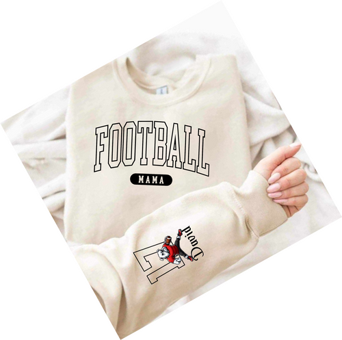 Football Mom shirt bulldog sleeve