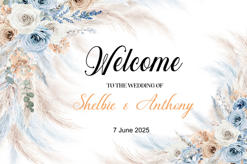 Water Color Floral Welcome Wedding Sign