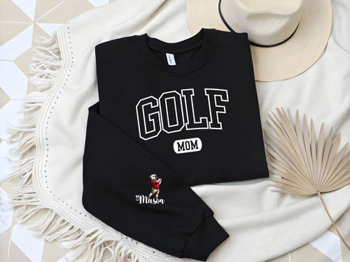 Golf Mom shirt bulldog sleeve