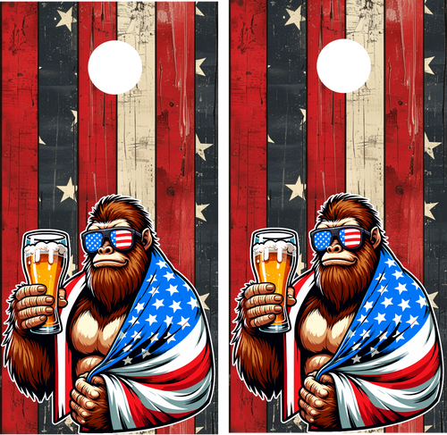 Patriotic Sasquatch Cornhole