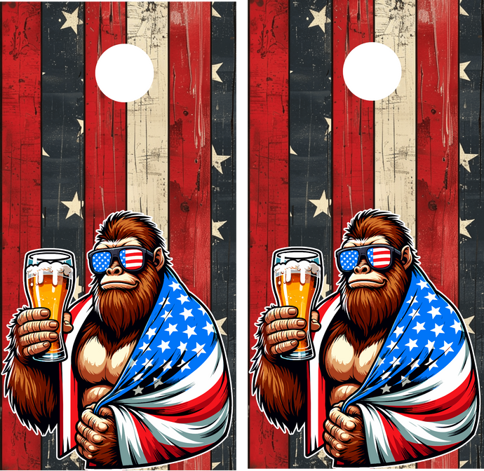 Patriotic Sasquatch Cornhole