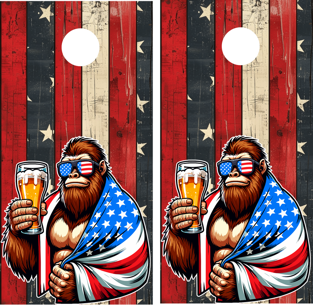 Patriotic Sasquatch Cornhole