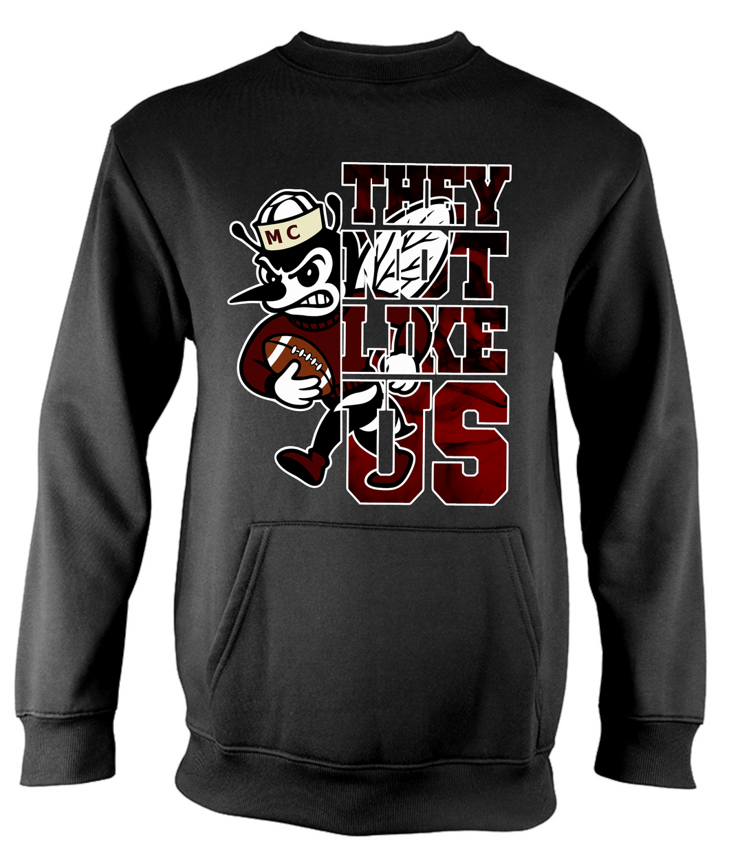 Hornet They not like us Crew pullover with kangaroo pocket