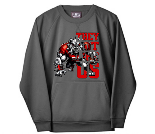 They not like us bulldogs Crew pullover with kangaroo pocket