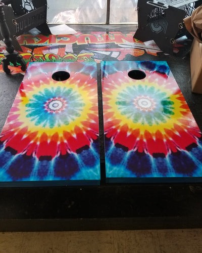 Tye dye cornhole