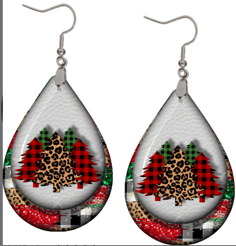 Christmas Tree teardrop earrings
