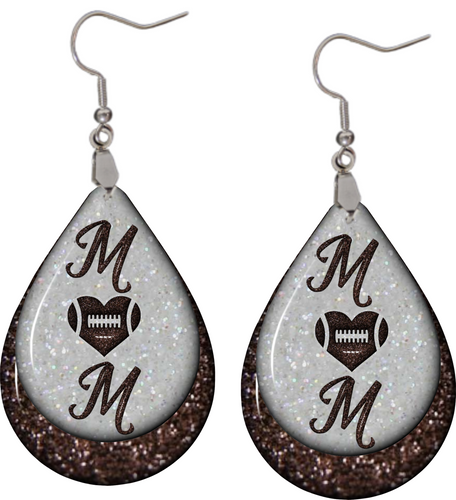 Football teardrop earrings